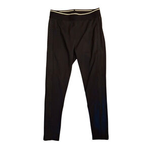 Splits59 Black leggings with white punched hole accents size M